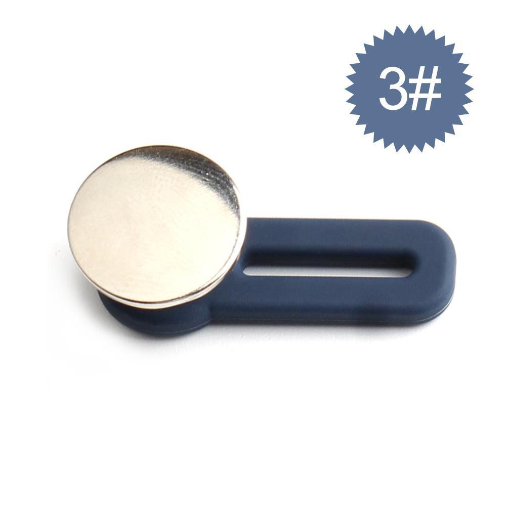 Justerbar jeans flexiknapp för herr och dam, elegant metall, enkel fastsättning för byxmidja.