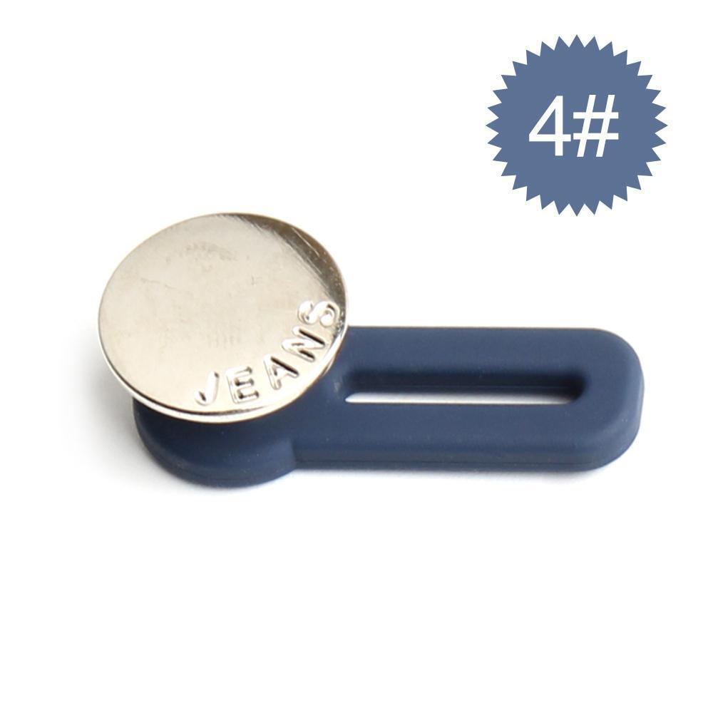 Justerbar jeans flexiknapp för herr och dam, elegant metall, enkel fastsättning för byxmidja.