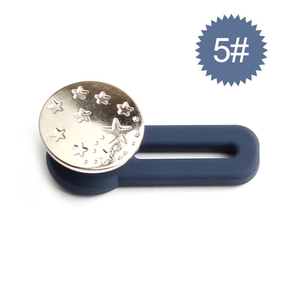 Justerbar jeans flexiknapp för herr och dam, elegant metall, enkel fastsättning för byxmidja.