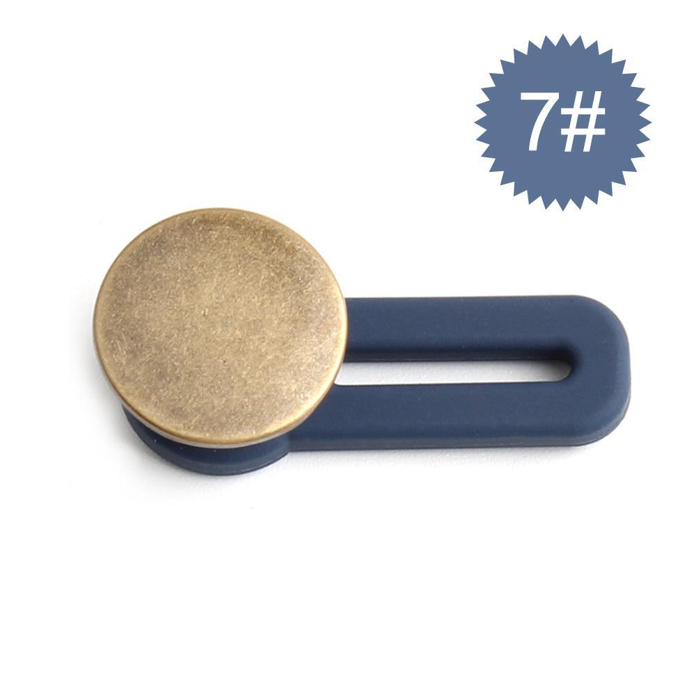 Justerbar jeans flexiknapp för herr och dam, elegant metall, enkel fastsättning för byxmidja.