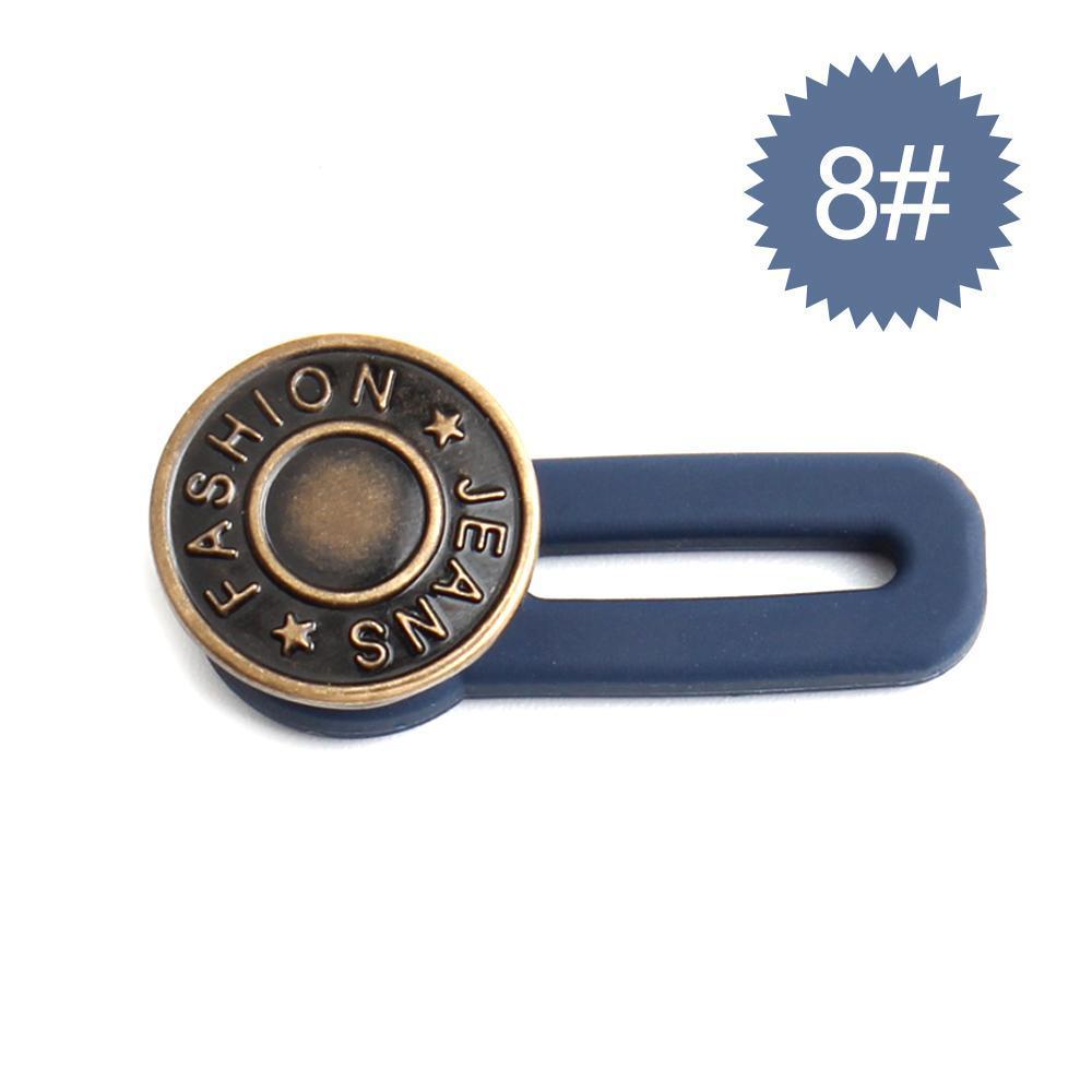 Justerbar jeans flexiknapp för herr och dam, elegant metall, enkel fastsättning för byxmidja.