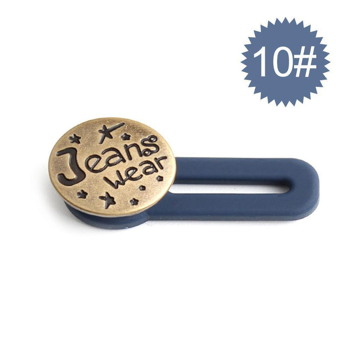 Justerbar jeans flexiknapp för herr och dam, elegant metall, enkel fastsättning för byxmidja.