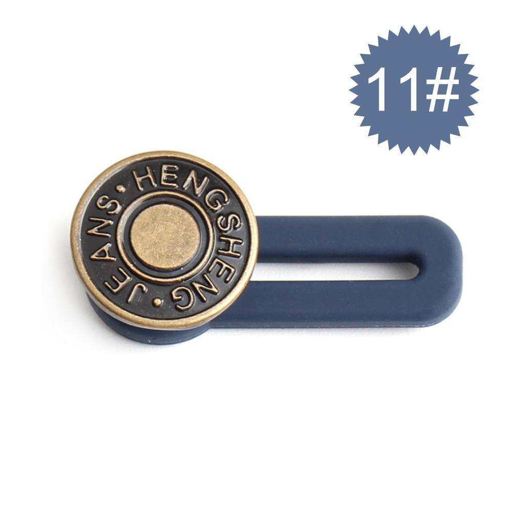 Justerbar jeans flexiknapp för herr och dam, elegant metall, enkel fastsättning för byxmidja.