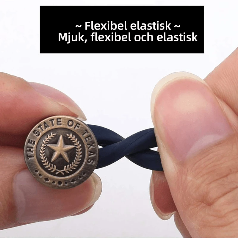 Justerbar jeans flexiknapp för herr och dam, elegant metall, enkel fastsättning för byxmidja.