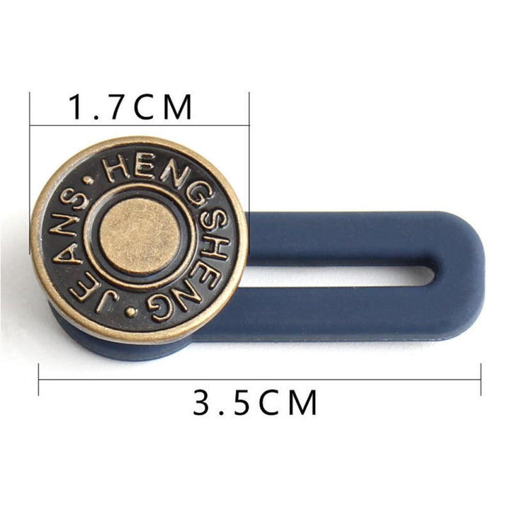 Justerbar jeans flexiknapp för herr och dam, elegant metall, enkel fastsättning för byxmidja.