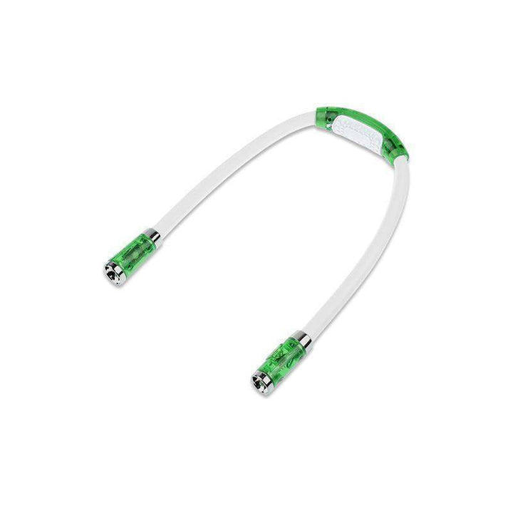Justerbar LED-läshalslampa med ergonomisk design, handsfree, tre ljusstyrkor, perfekt för läsning och hantverk.