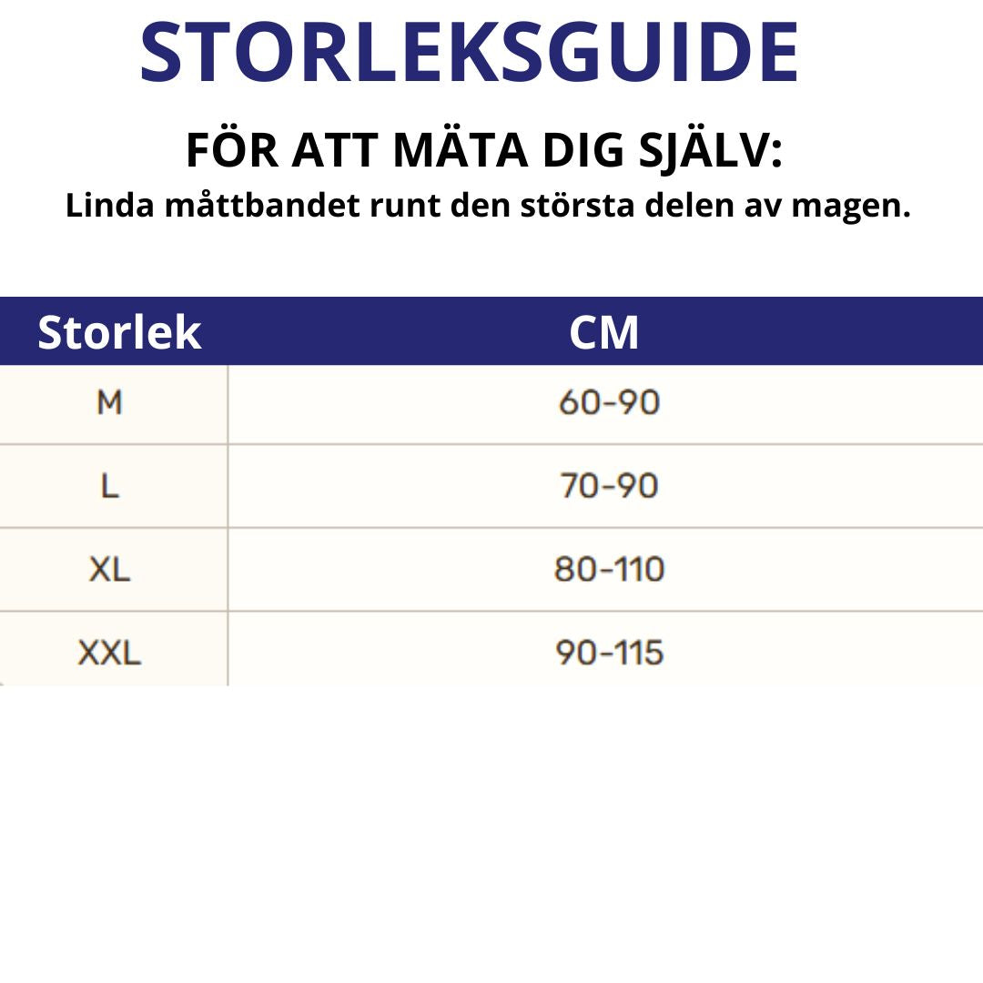 Justerbart postpartum stöd för midja, mage & höfter. Främjar snabbare återhämtning efter förlossning.