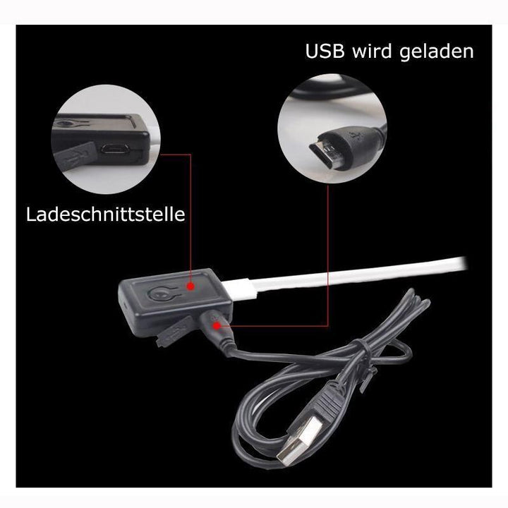 "Justerbart LED hundhalsband för nattbruk, nylon, synligt i mörker med blått, rött eller gult ljus, unisex design."