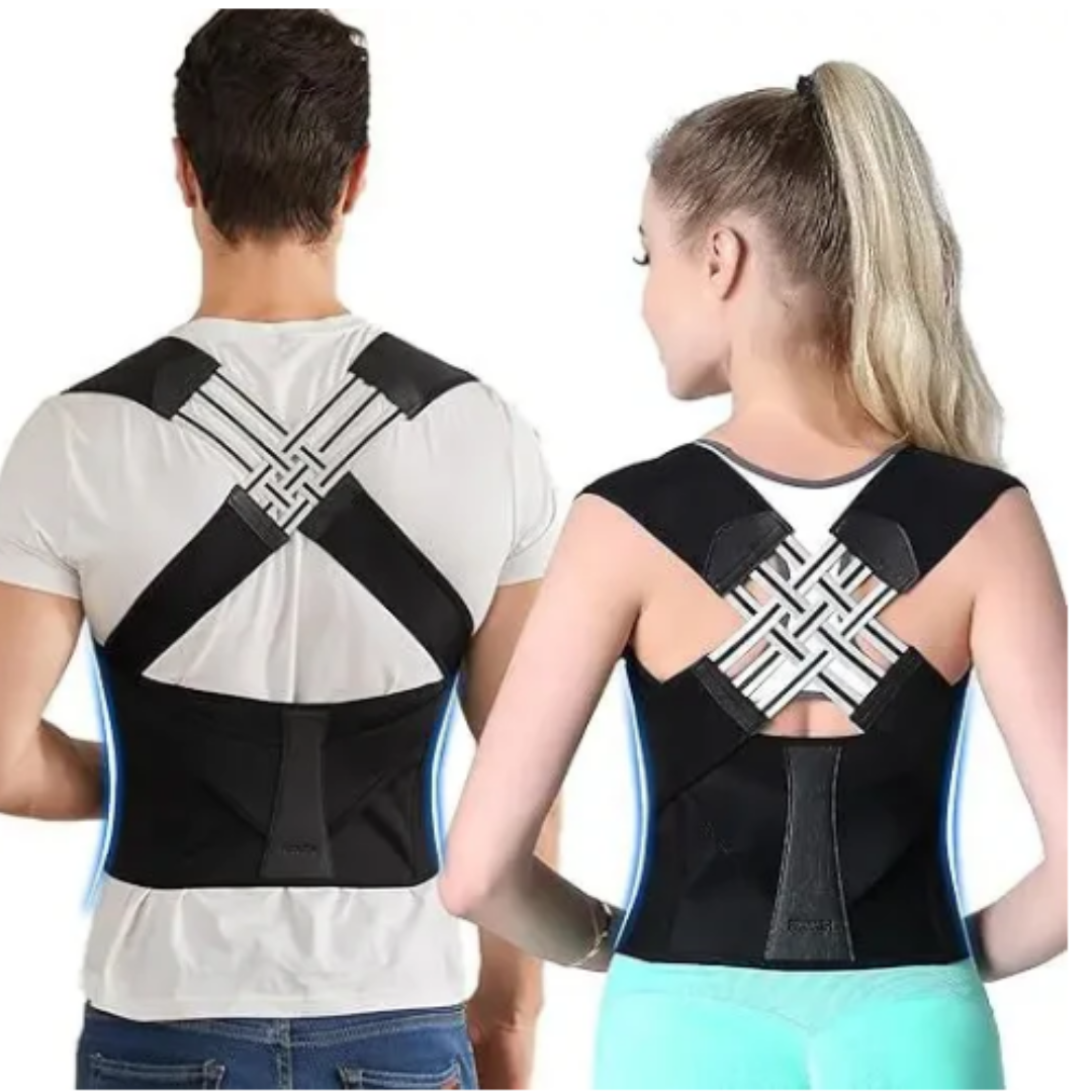 Justerbart stödbälte i polyester för bättre hållning, unisex modell för rygg & axlar.