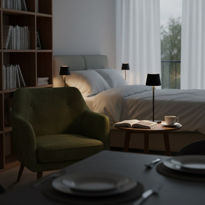 Detaljbild av material och elegant finish på den moderna LED-lampan
