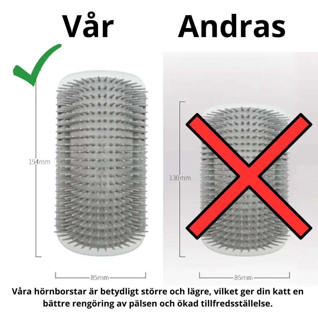 Kattens favorit hörnborste. Ger skön massage och rengöring av pälsen.