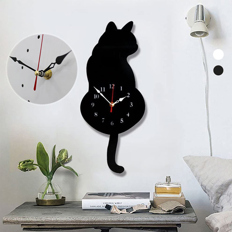 Kattväggklocka med akrylmaterial för hållbarhet och stil.