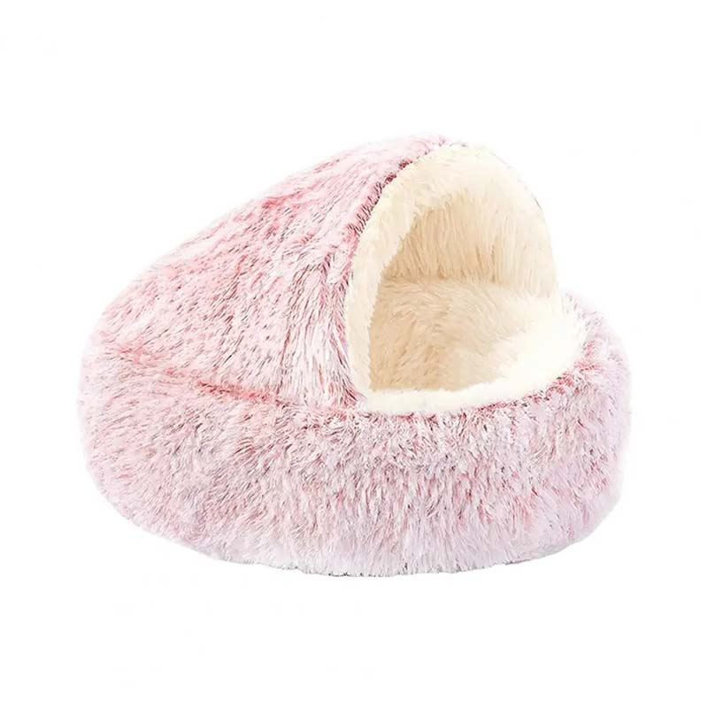 Snygg kattbädd med tak, mysig grotta för avkoppling. Ger din katt en varm och trygg plats att vila.