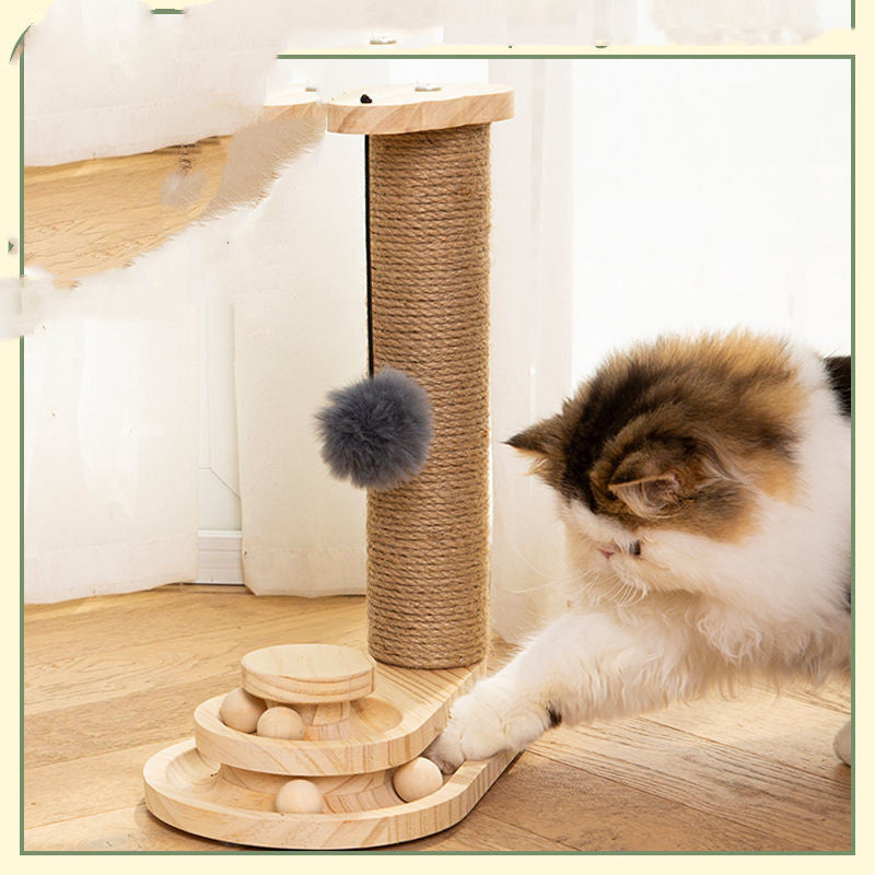 Kattklösstolpe med lekboll för aktivering & möbelskydd. Idealisk klöspelare för kattungar & vuxna katter.