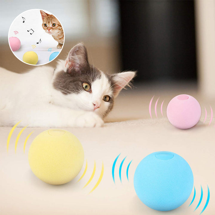 "Kattleksaksboll med ljud och kattmynta, färgglad design i Fluffy-material, stimulerar kattens lek och aktivitet"