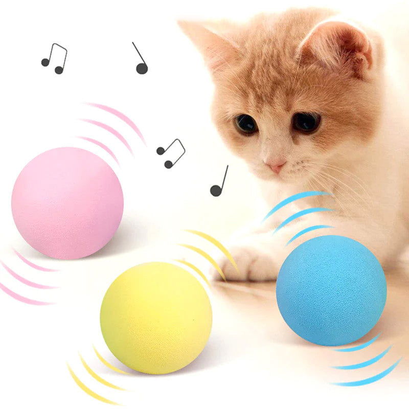 "Kattleksaksboll med ljud och kattmynta, färgglad design i Fluffy-material, stimulerar kattens lek och aktivitet"