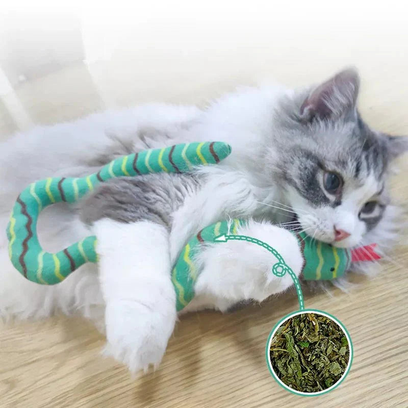 Kattmynta ormleksak för katt, stimulerar lek & jaktinstinkt. Perfekt kattleksak för underhållning.