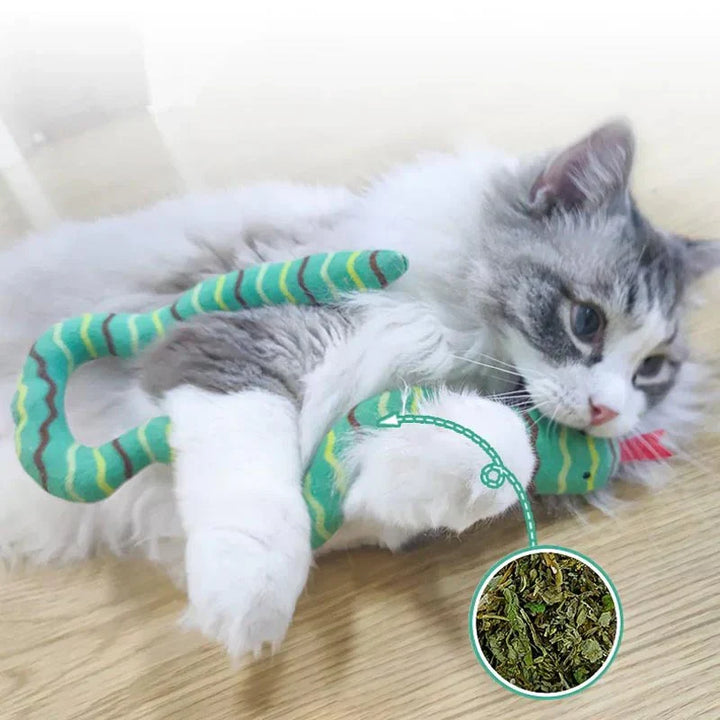 Kattmynta ormleksak för katt, stimulerar lek & jaktinstinkt. Perfekt kattleksak för underhållning.