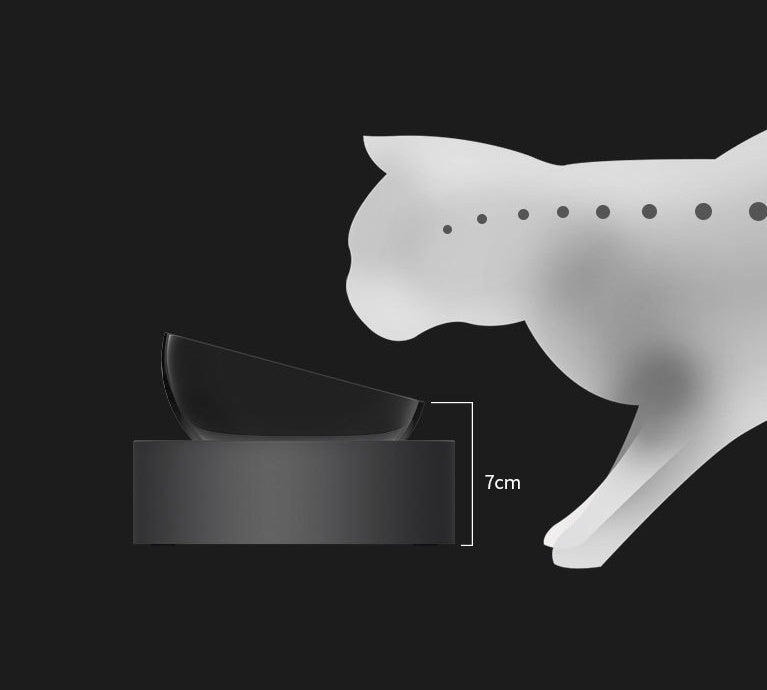 Ergonomisk matplats för katt med dubbla skålar i rostfritt stål. Perfekt för din katt.
