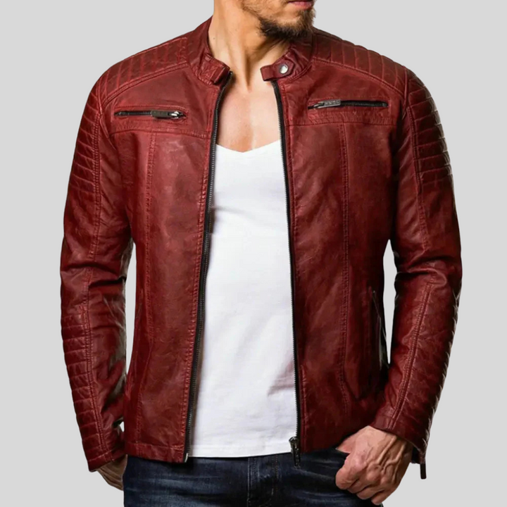 Herrjacka David, klassisk bomber/bikerjacka i svart. Figursydd vardagsjacka, perfekt som vår- och höstjacka för män.