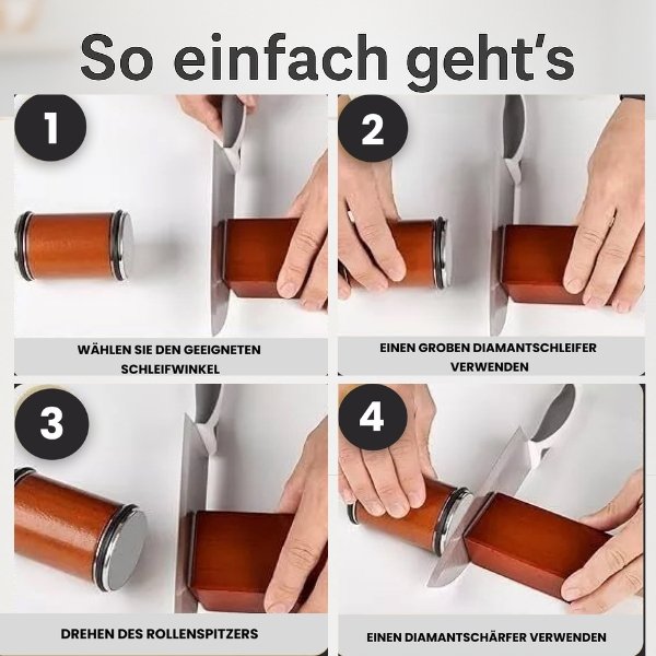 Instruktionsguide för hur man använder rullknivsvässaren