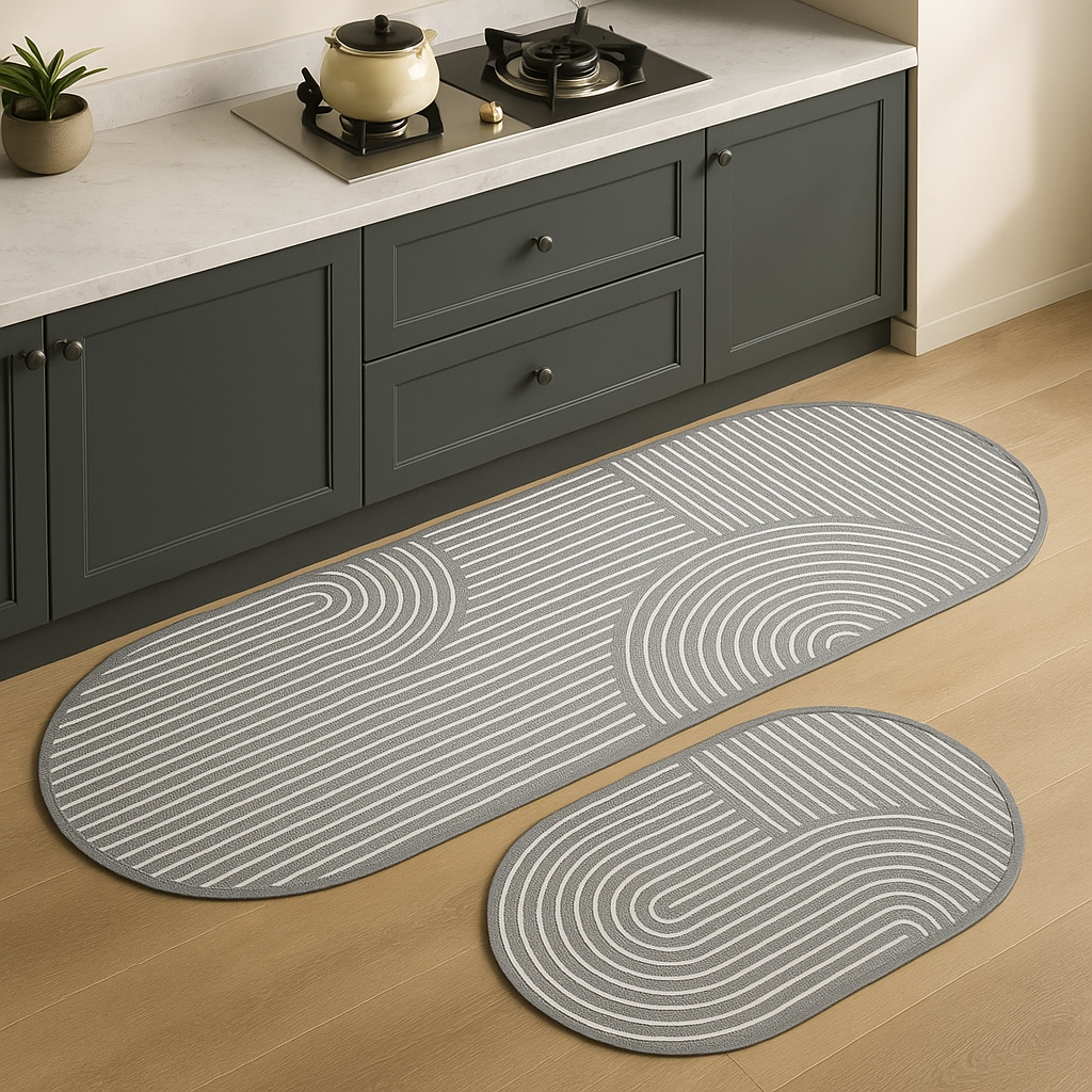 Ergonomisk avlastningsmatta i halkfri design som ger skönt stöd och golvskydd i köket.