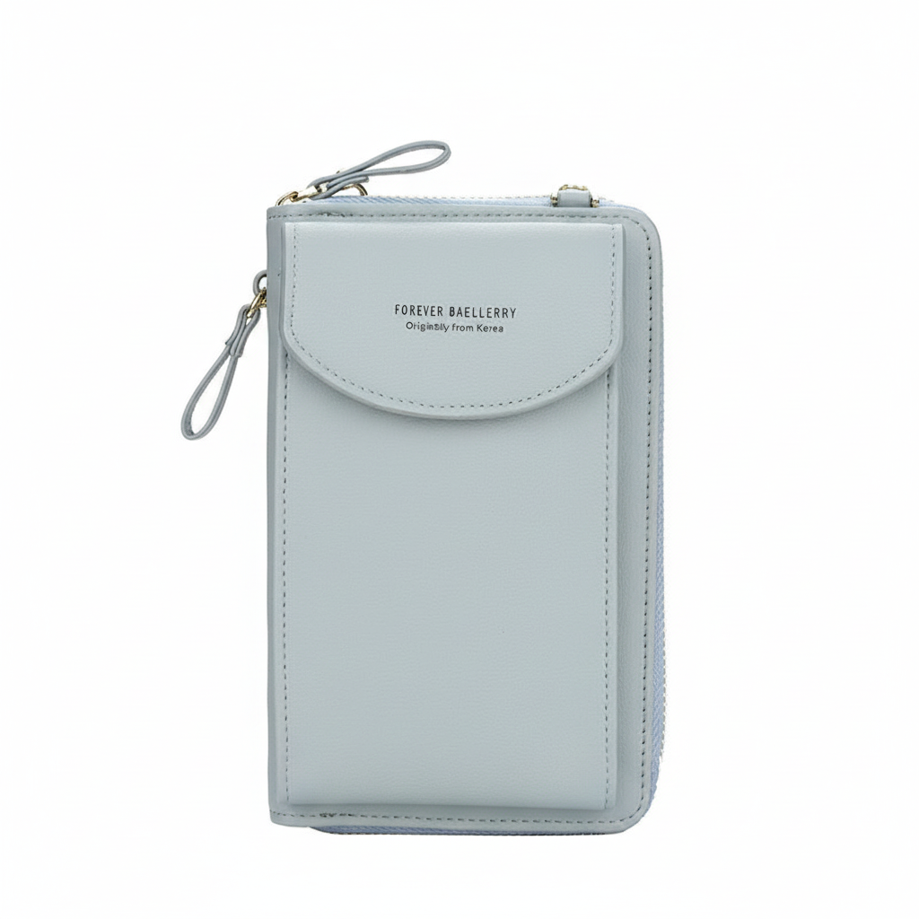 Lätt och smidig axelväska/crossbody i konstläder. Kombinerad plånbok med fack för mobiltelefon.