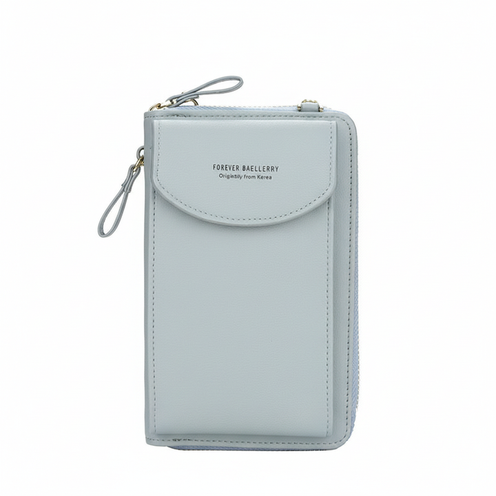 Lätt och smidig axelväska/crossbody i konstläder. Kombinerad plånbok med fack för mobiltelefon.