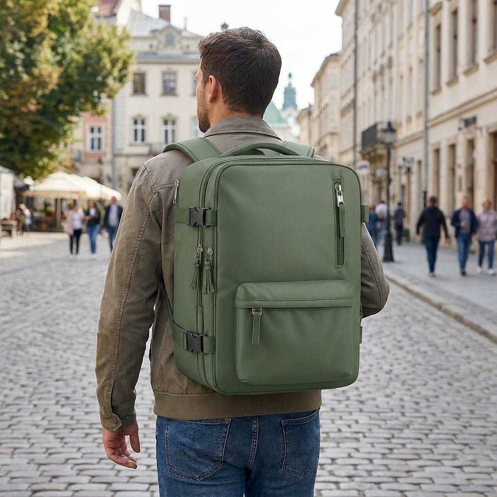 Kompakt FlightTrek kabinryggsäck för smidiga resor, perfekt som handbagage. En mångsidig reseryggsäck.
