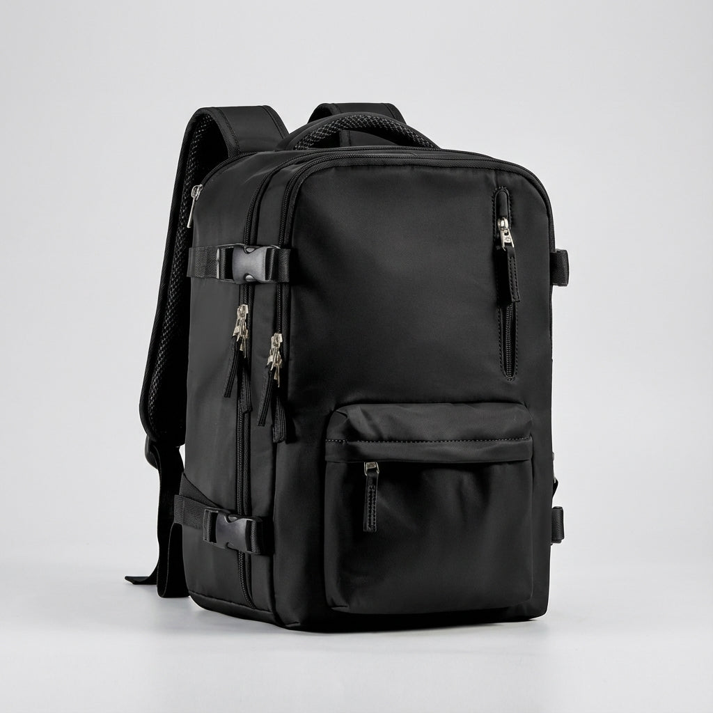 Mångsidig FlightTrek kabinryggsäck, kompakt, vattenavvisande och med laptopfack för resenären.