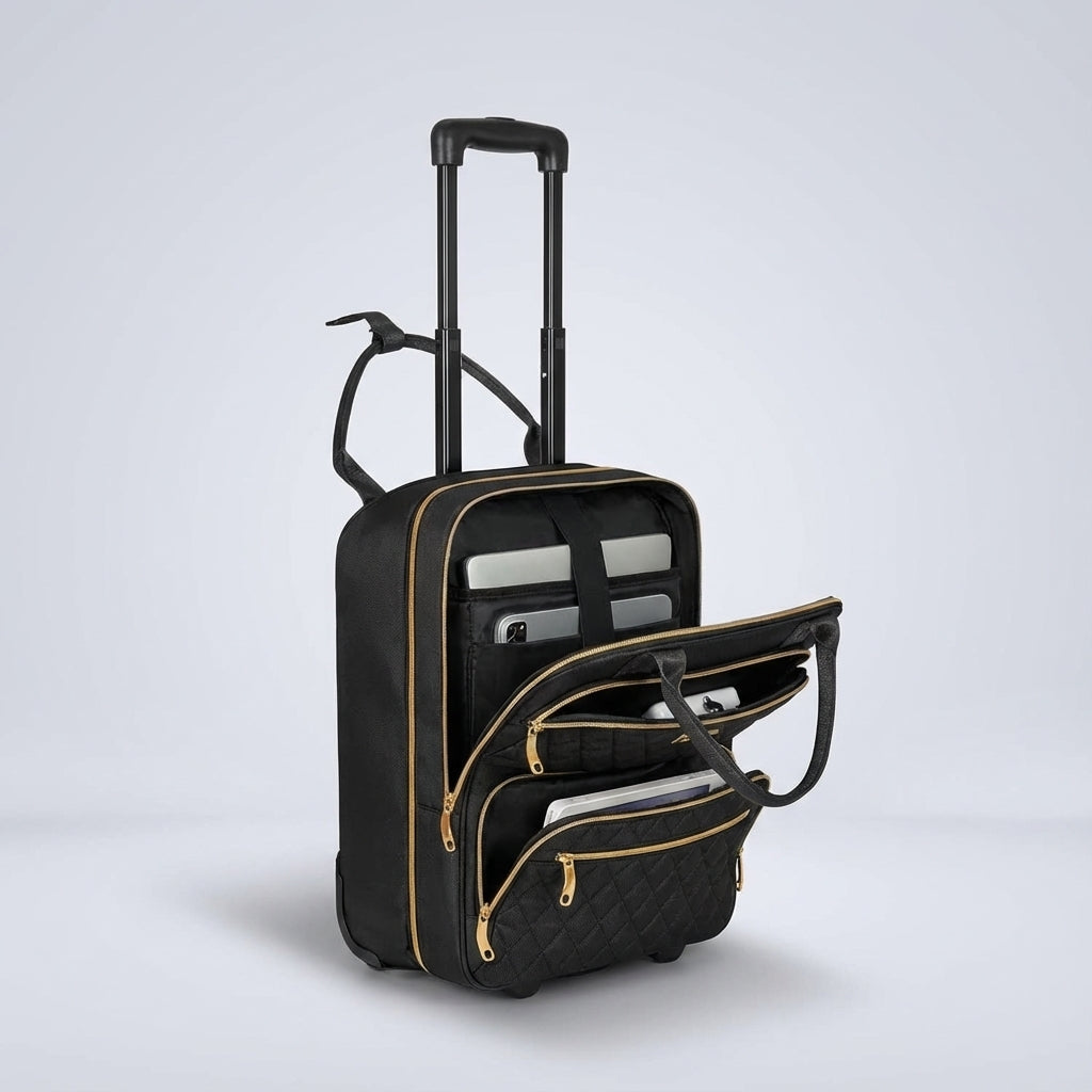 Roltrolley 'SwiftSeat' med dedikerat laptopfack och slitstark design, idealisk som kompakt kabinbagage.