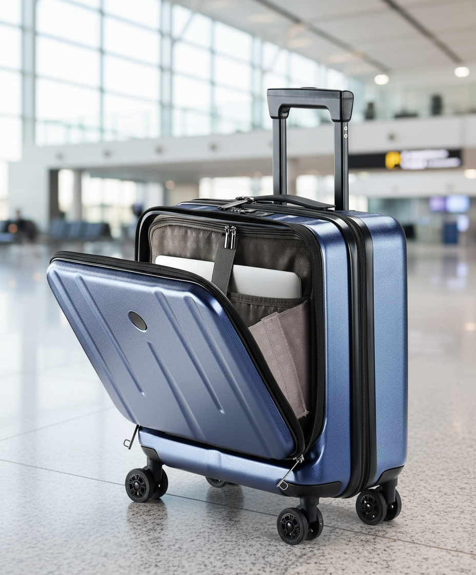 Kompakt lättvikts kabinväska för smidig resa, perfekt som handbagage med smart förvaring och 360-hjul.