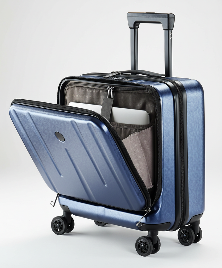 Organiserad resväska för affärsresa med separat laptopfack, TSA-lås och smidig inredning för smart packning.