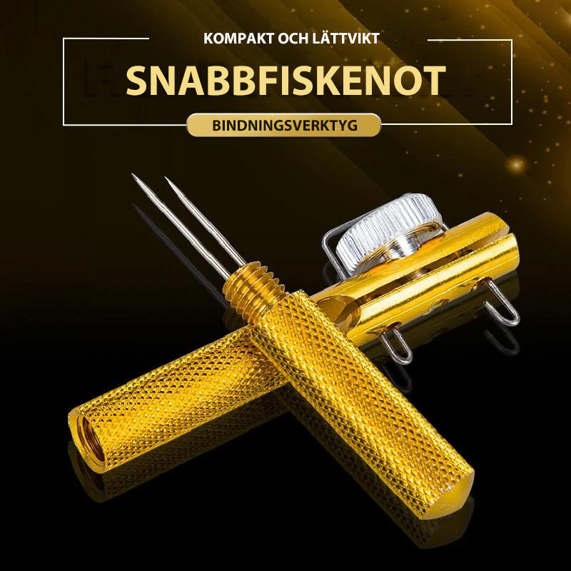 Kompakt, lätt snabbknutverktyg för sportfiskare, tillverkat i hållbar aluminiummaterial, multifunktionellt och bärbart.