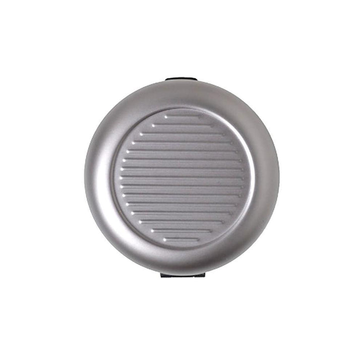 Kompakt myntdispenser i aluminium, rund form, hållbar och lätt, för smidig myntorganisation, elegant och mångfärgad.