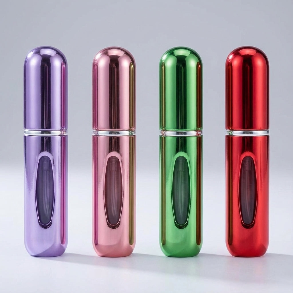 PocketMist, den kompakta och påfyllningsbara reseparfymatomisatorn i tåligt aluminium för din doft på språng.