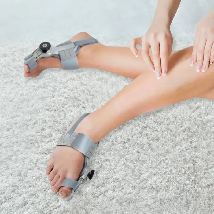Ergonomiskt tåstöd för att räta ut stortån skonsamt
