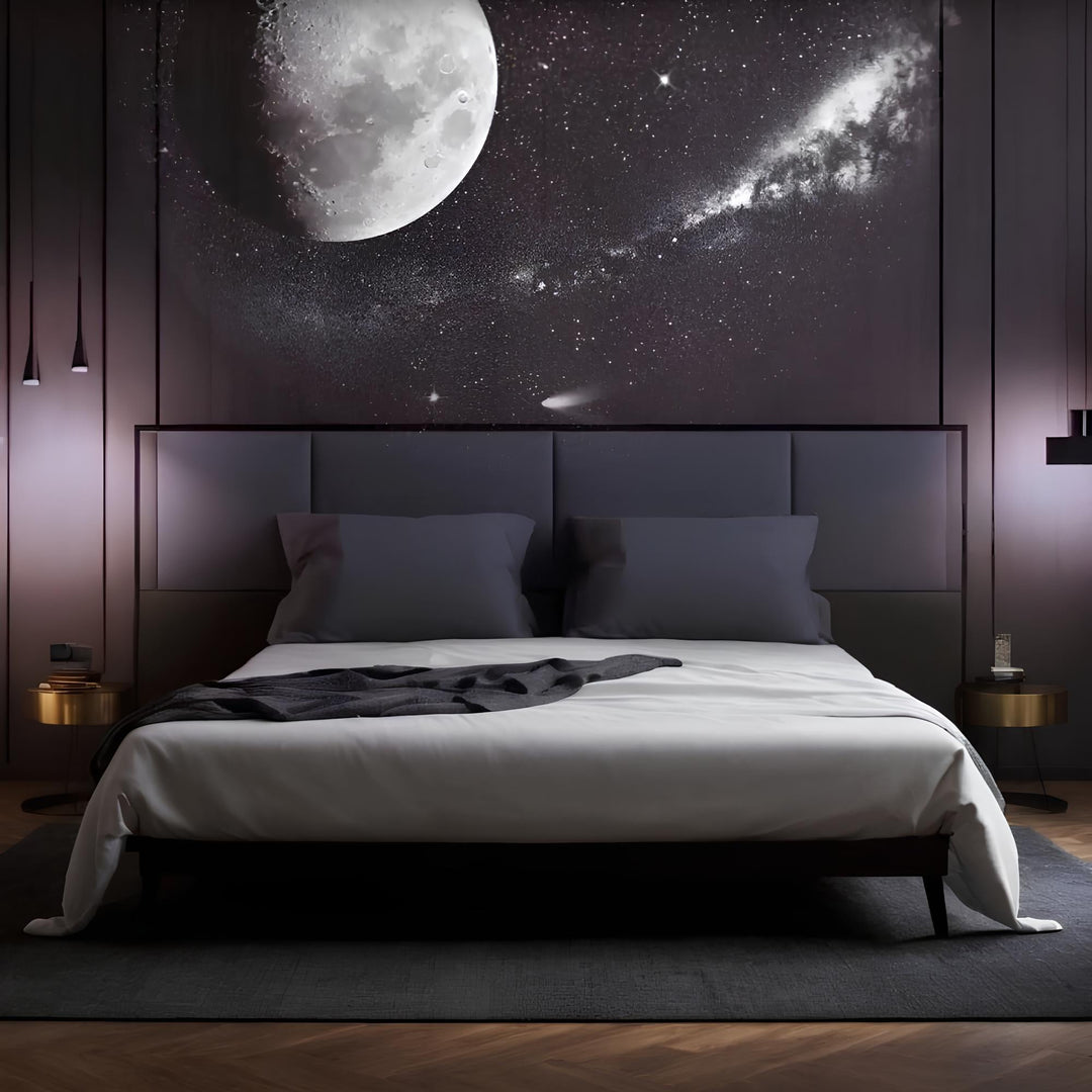 Stjärnhimmel nattlampa för barnrum; galaxprojektor skapar lugnande ljus och mysig atmosfär för sömn & avkoppling.