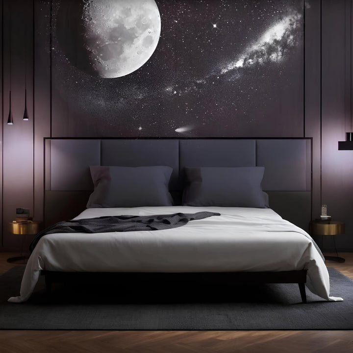 Stjärnhimmel nattlampa för barnrum; galaxprojektor skapar lugnande ljus och mysig atmosfär för sömn & avkoppling.