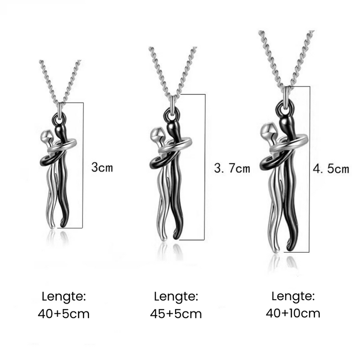 Perfekt jubileumspresent eller Alla hjärtans dag-smycke: unisex kramhalsband i legering.
