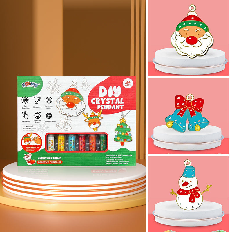 Kristallmålning DIY-kit med 6 färgglada hängen, barn som skapar konstverk och dekorerar med diamanter.
