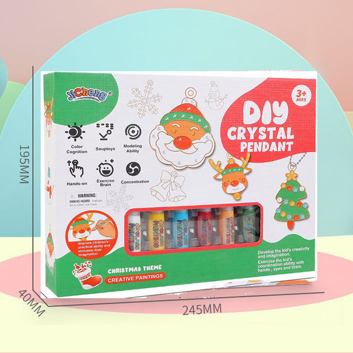Kristallmålning DIY-kit med 6 färgglada hängen, barn som skapar konstverk och dekorerar med diamanter.