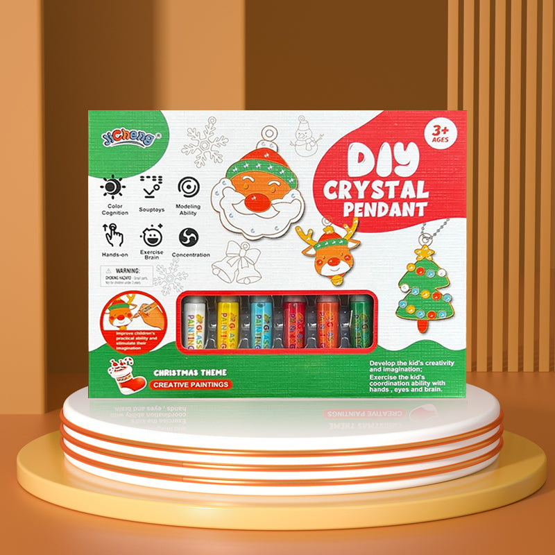 Kristallmålning DIY-kit med 6 färgglada hängen, barn som skapar konstverk och dekorerar med diamanter.