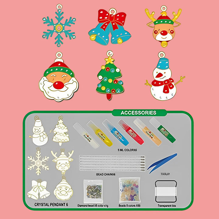 Kristallmålning DIY-kit med 6 färgglada hängen, barn som skapar konstverk och dekorerar med diamanter.