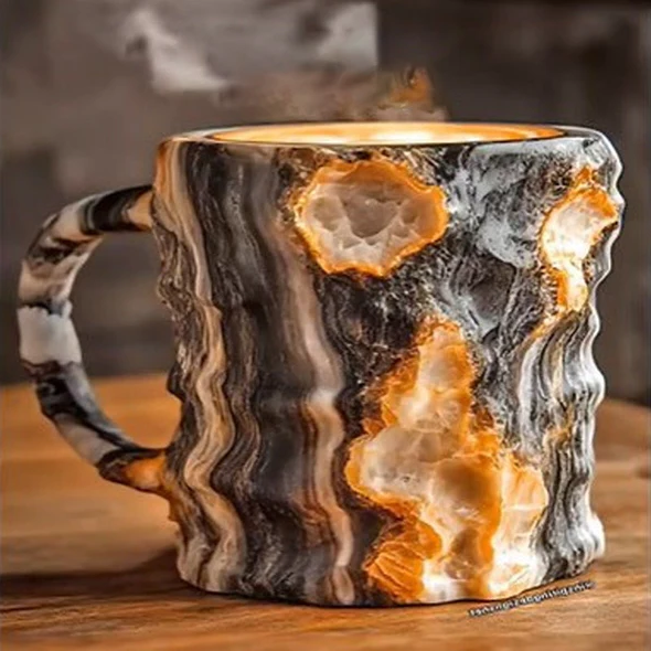 Dekorativ kristallmugg för kaffe och inredning i köket