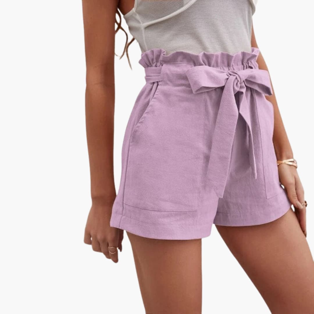 Kvinnors fritidsshorts, justerbara med knytband & fickor, för aktiv livsstil.