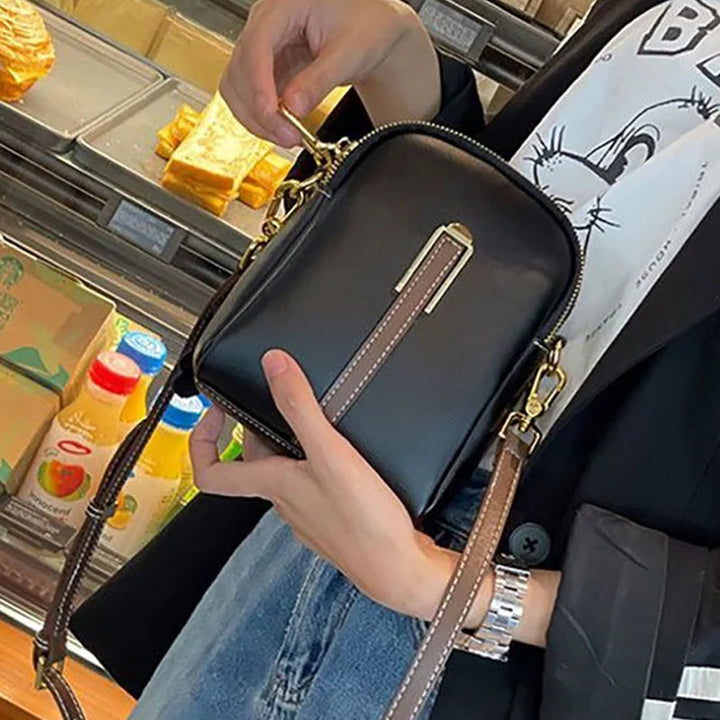 Kvinnors kurirväska i PU läder med lychee-mönster, elegant design, multifunktionell axelrem, finns i flera färger.