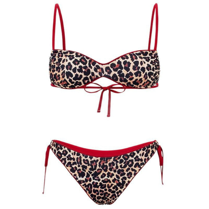Zebraprintad bikinibyxa för dam med sidoband, matchar push-up topp.