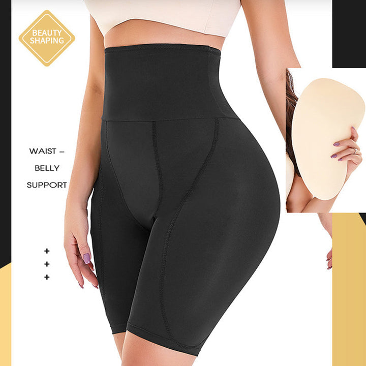 "Kvinnors svarta magformare byxor bakifrån, elegant design, polyester, formar och lyfter för kurvigare siluett."