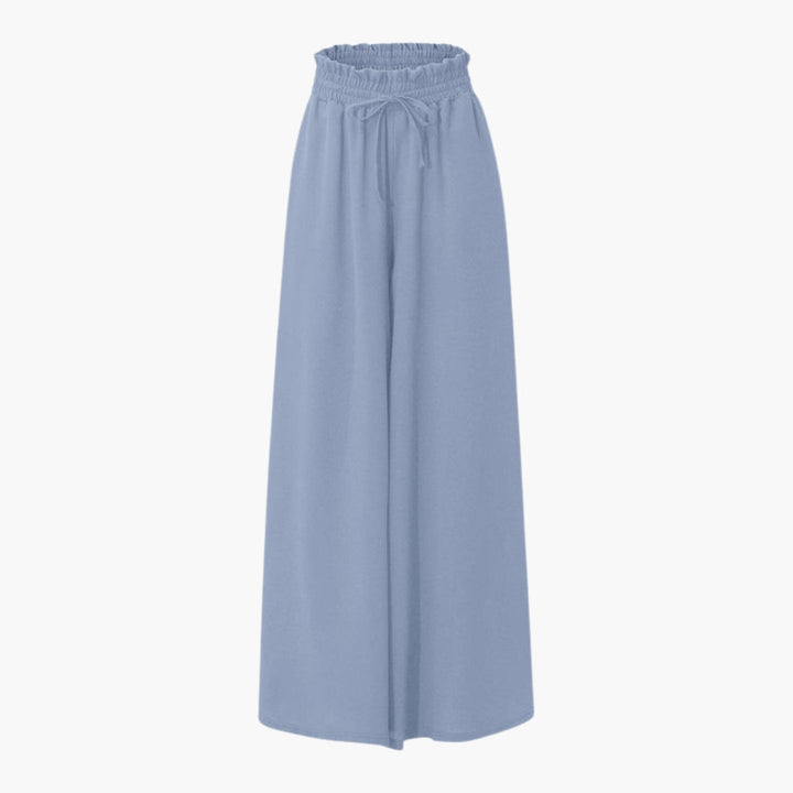 Bekväma och snygga vida dambyxor med dragsko. Idealiska casual byxor för sommarens mode.